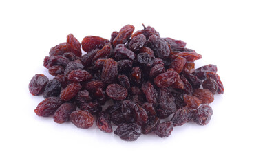 Raisins isolated on white background.