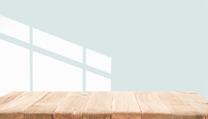 White room interior space for background with soft shadow. with table top for your product