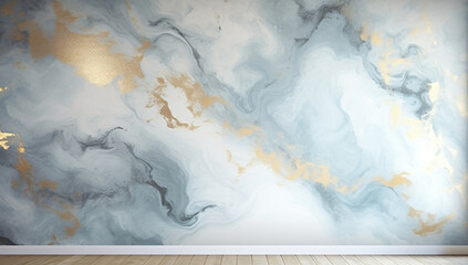 an abstract marble pattern with gold and blue, in the style of light white and gray, soft edges and atmospheric effects,, layered fabrications, meticulous