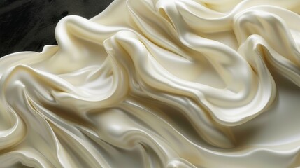 Obraz premium Abstract geometric background: Layered wavy lines delicately combine pastel shades with white and black and green. Slightly creates a harmonious and visually appealing design.