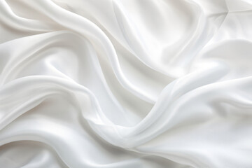Obraz premium white fabric – close up texture, flowing draperies, soft sculpture, undulating lines