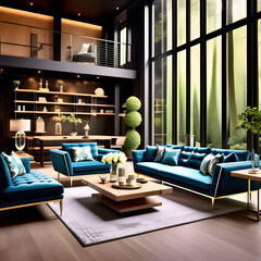 modern living room with beautiful furniture 