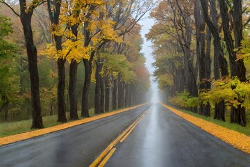 a row of trees on either side,