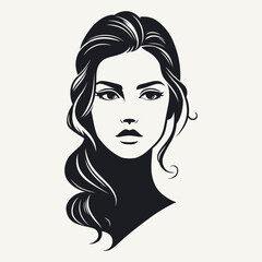 Beautiful woman face. Elegant silhouette. Vector illustration.