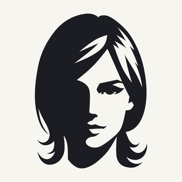 Beautiful woman face silhouette. Vector illustration for your graphic design.