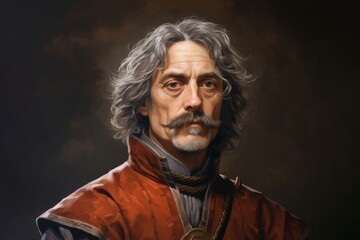 Fototapeta premium a 50 year-old intense medieval nobleman