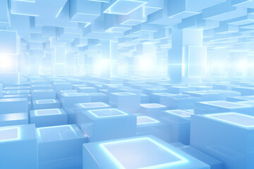 3d cubes architecture futuristic white and light