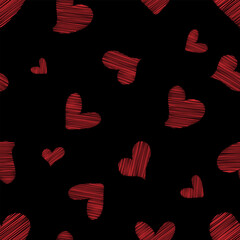 Cute romantic hearts seamless pattern.Valentine's day. Holidays background. Perfect for print romantic wedding design