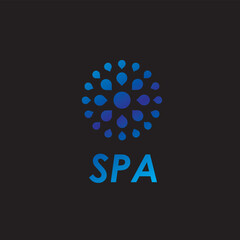 Creative logo pattern of drops spa with black background