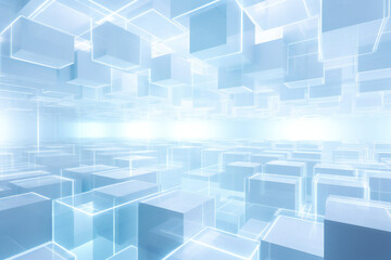 3d cubes architecture futuristic white and light