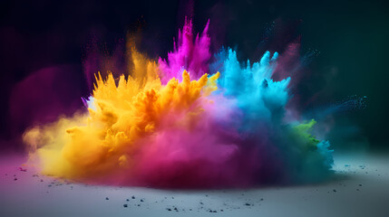 Fototapeta premium Dust explosion Holi background, indian traditional festival
