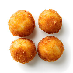 Croquettes top view isolated on white