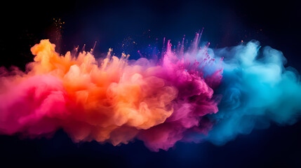 Obraz premium Dust explosion Holi background, indian traditional festival