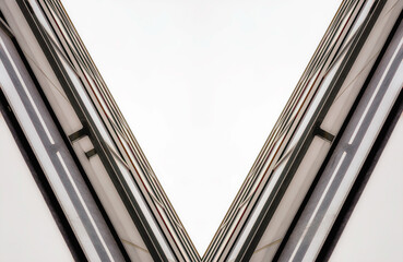 Obraz premium corner of the wall and windows of a modern tall office building without people