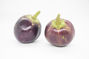 Eggplant or aubergine or brinjal isolated on white background