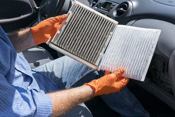 Replacing cabin pollen air filter for a car