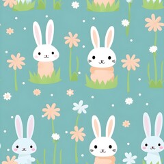 set of easter rabbits