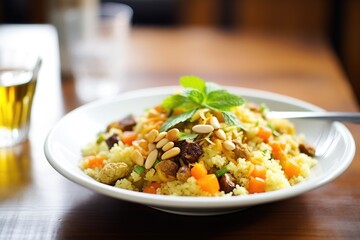 moroccan couscous with chickpeas and raisins