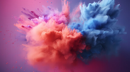 Fototapeta premium Dust explosion abstract background, Holi background