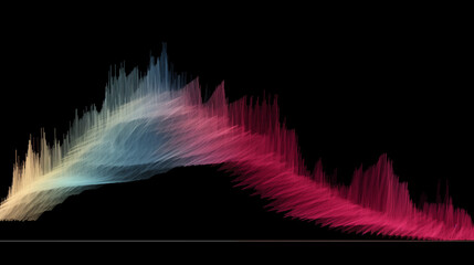 Abstract sound waves, pink and blue colors