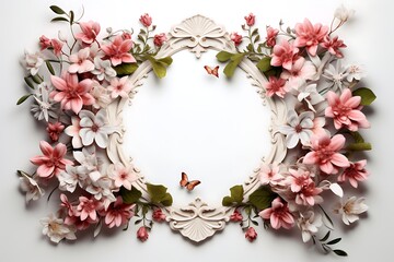 white flowers frame