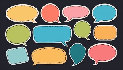 Empty Speech Bubbles in Flat Vector Design