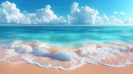 beach and blue sky Beautiful beach background with blue ocean generative AI