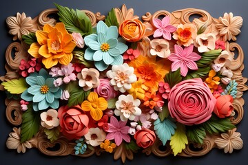 A beautiful floral  frame