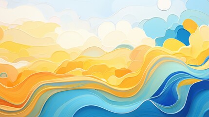 Fototapeta na wymiar serene beach and sky abstract artwork. soothing layers of warm and cool tones perfect for calming backgrounds, spa decor, and relaxation themes