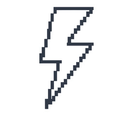 Pixel lightning vintage logotype monochrome