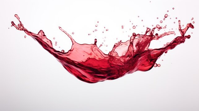 red wine splash on white background. 3d rendering.