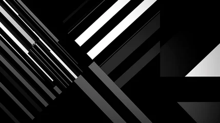 Fotobehang Background of black and white stripes. Striped world for modern design © Vladimir