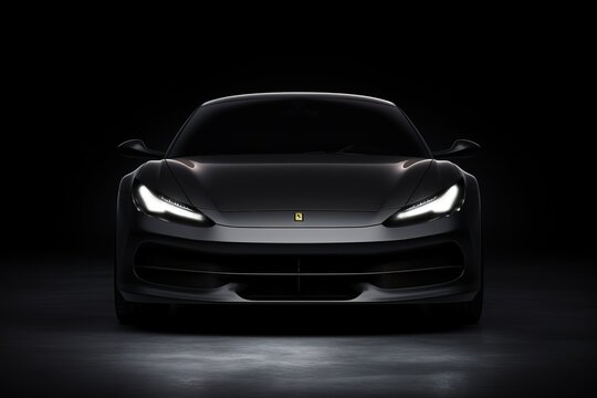 Luxury expensive car on a dark background.