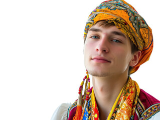 Obraz premium Man in traditional costume isolated on white background