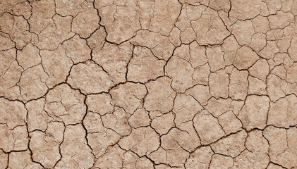 Cracked ground background in the top view for graphic design or wallpaper