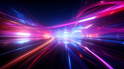 Glowing shiny line effect vector background, technology line background and light effect, 3D rendering