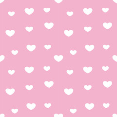 seamless pattern with hearts on pink background 