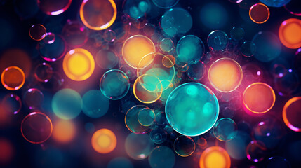 colorful circles background light pattern, in the style of digital airbrushing, lightbox - obrazy, fototapety, plakaty