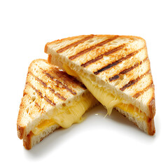Cheese toasted sandwich isolated on white