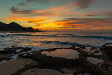 奄美大島　ハートロックの朝焼け