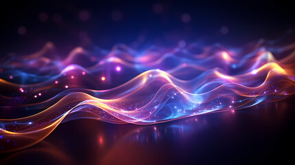 Fototapeta premium Glowing shiny line effect vector background, technology line background and light effect, 3D rendering