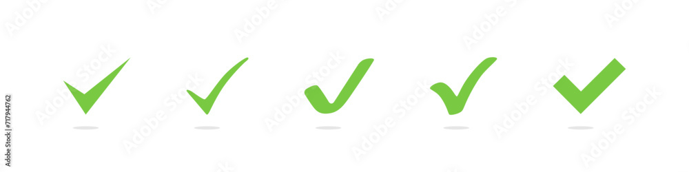 Wall mural check mark vector icons. check marks green icons. green check mark symbols
