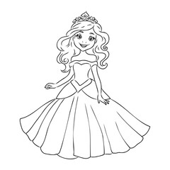 Fototapeta premium Little Princess Coloring page for kids
