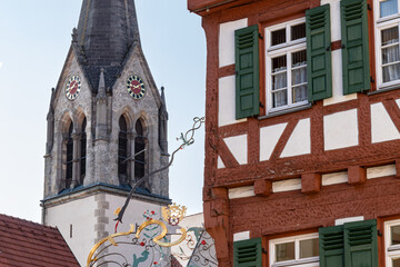 Martinskirche in der Altstadt von Münsingen auf der Schwäbischen Alb