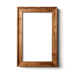 Fototapeta premium Horizontal brown wooden frame on white background