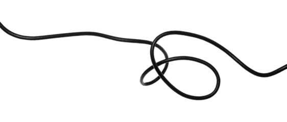 Black cable electric isolated on white, clipping