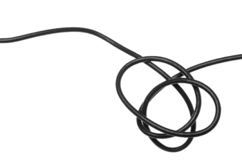 Black cable electric isolated on white, clipping