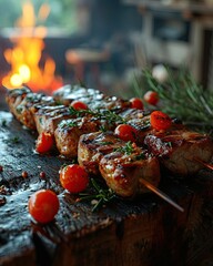 Shashlik, grilled kebab bbq 