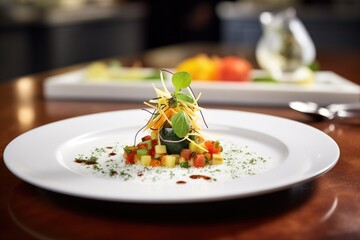 garnishing ratatouille with parmesan cheese