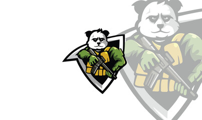 panda gamer mascot esport logo design character for gaming 